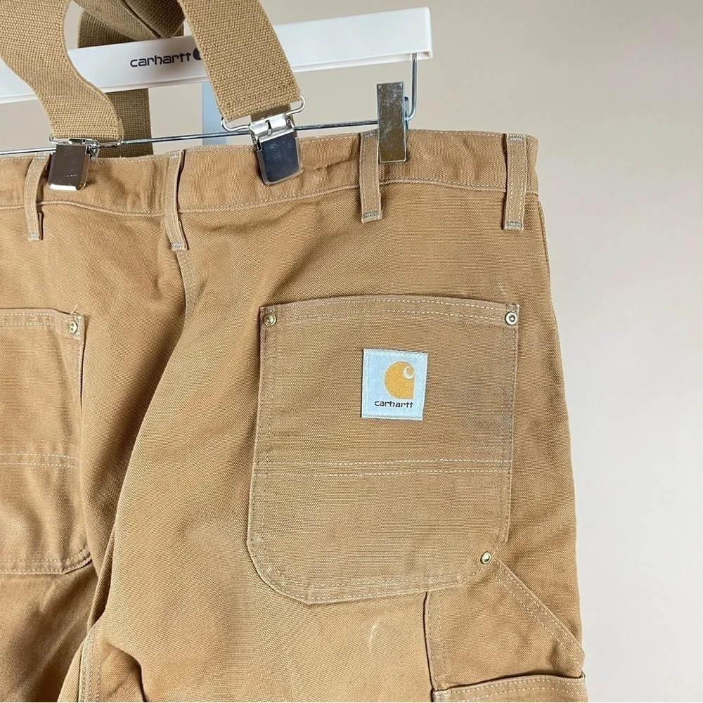 VINTAGE Carhartt 40 x 30 Workwear Carhartt Brown Pants & Suspenders